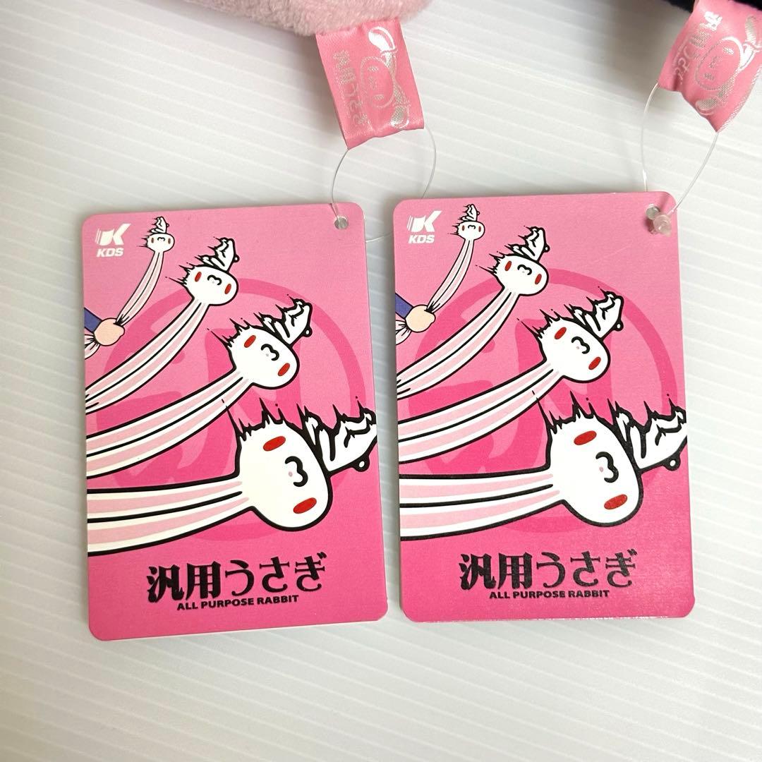 汎用うさぎ がまぐちケース ピンク リール付き パスケース ブラック