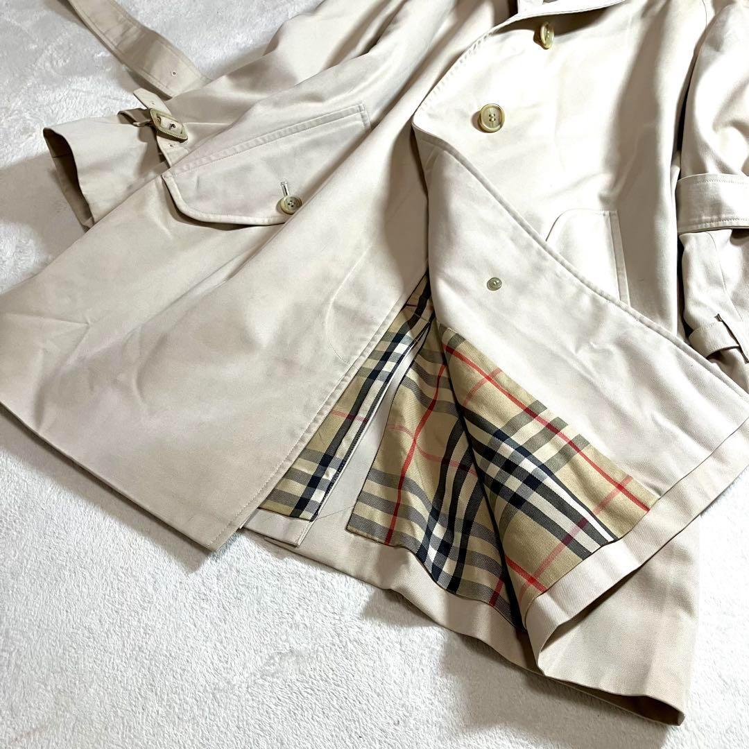 バーバリー トレンチコート 裏ノバチェック ベルト付 白タグ ミドル丈