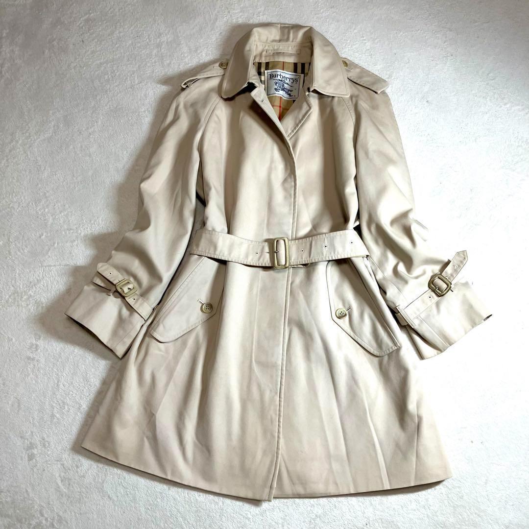 バーバリー トレンチコート 裏ノバチェック ベルト付 白タグ ミドル丈