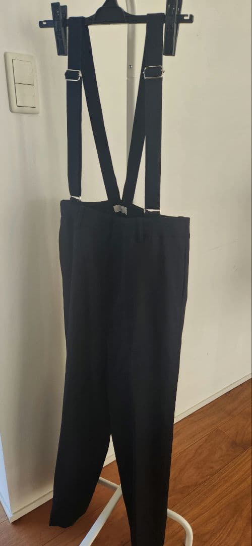 ＩＥＮＡハイウエストサスペンダーパンツ　ネイビー３６サイズ