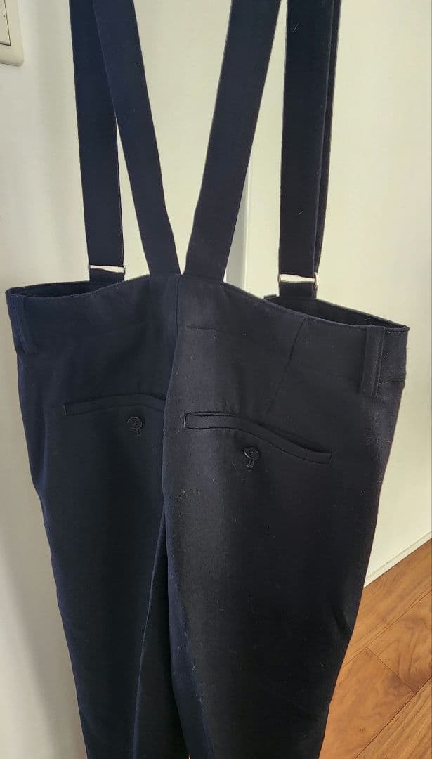 ＩＥＮＡハイウエストサスペンダーパンツ　ネイビー３６サイズ