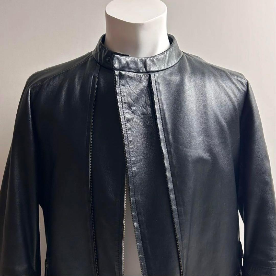 美品】カルバンクライン/フロントダブルジップレザージャケット