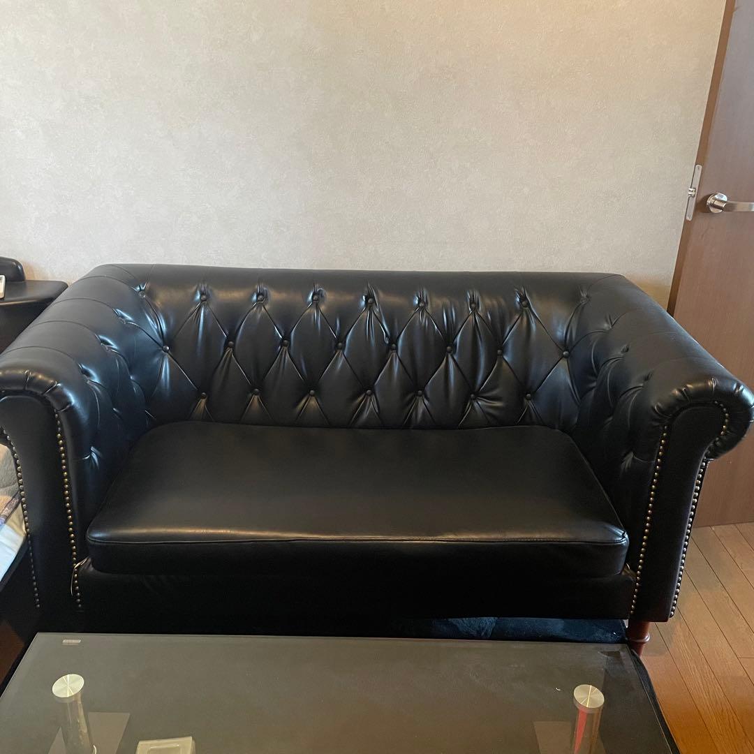 送料込み】AZUMAYA フェリーニ 2人掛けソファ 黒 - メルカリ