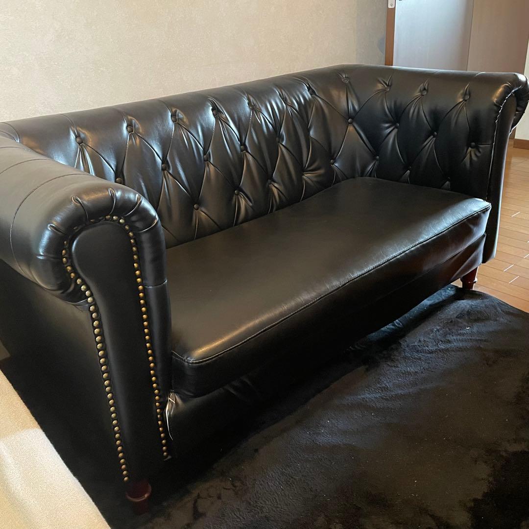 送料込み】AZUMAYA フェリーニ 2人掛けソファ 黒 - メルカリ