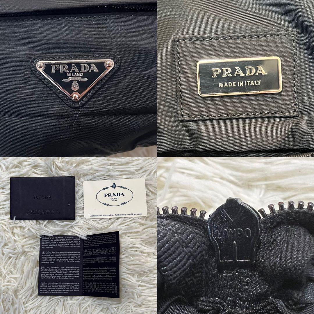 【未使用に近い】プラダ ボディバッグ 三角ロゴ ナイロン 黒 クロスボディ