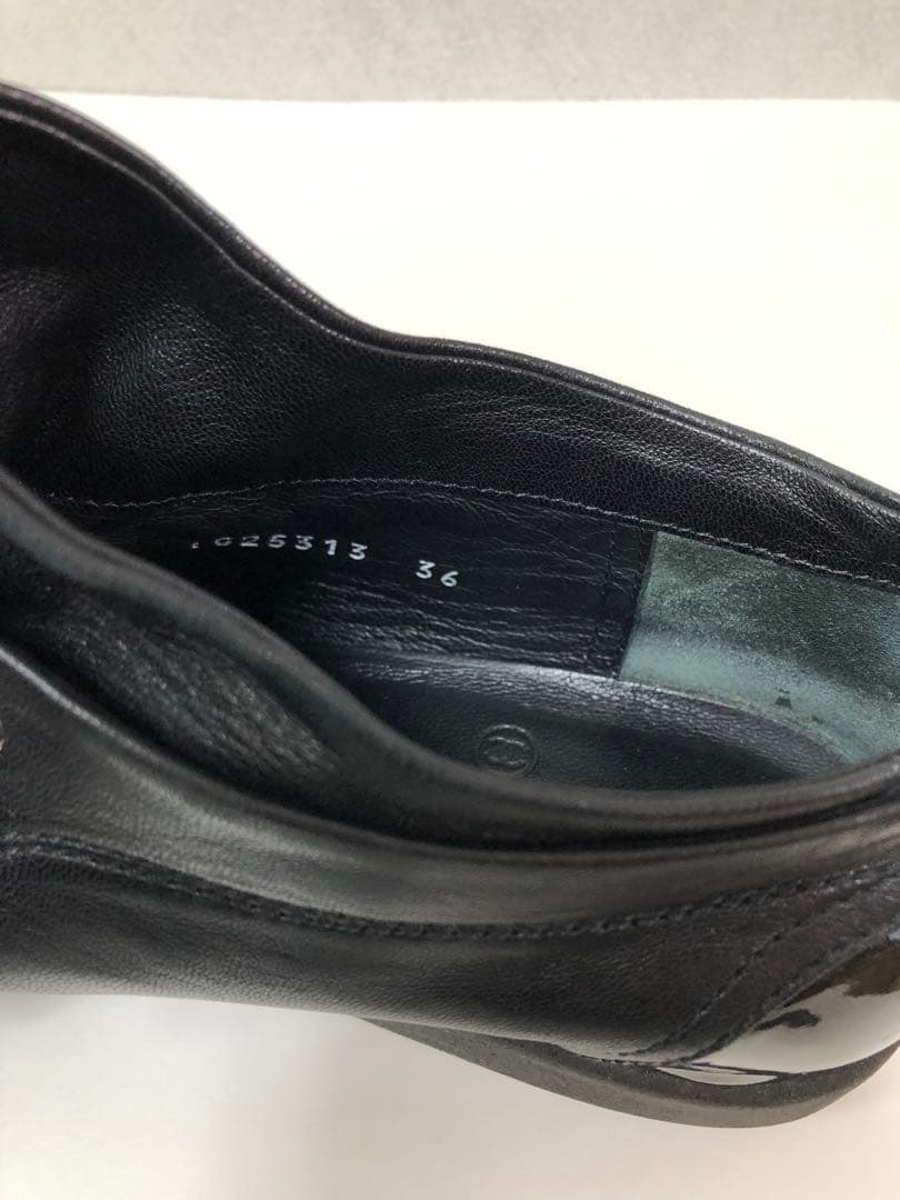 美品【CHANEL】レザースニーカー ブラック 36サイズ