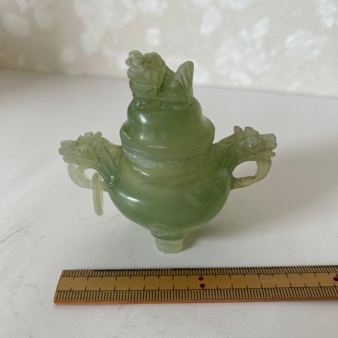 中国美術翡翠　置物2点　アンティーク