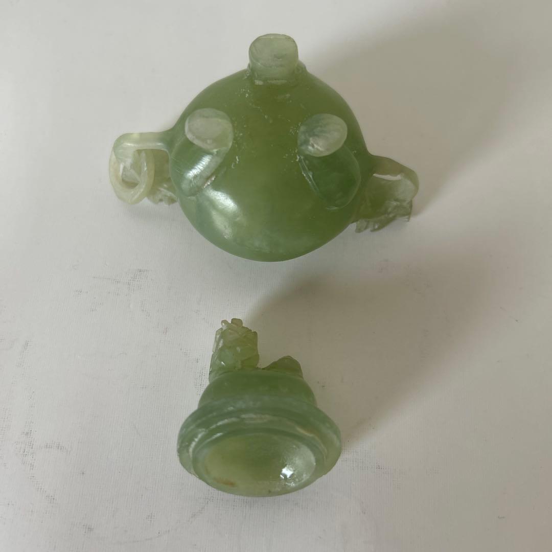 中国美術翡翠　置物2点　アンティーク
