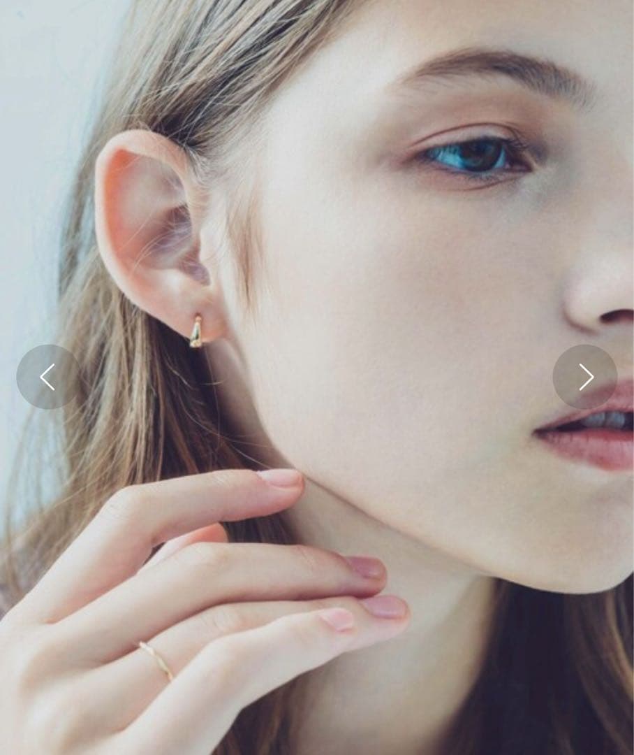 ete K10ゴールド フープピアス(片耳のみ)