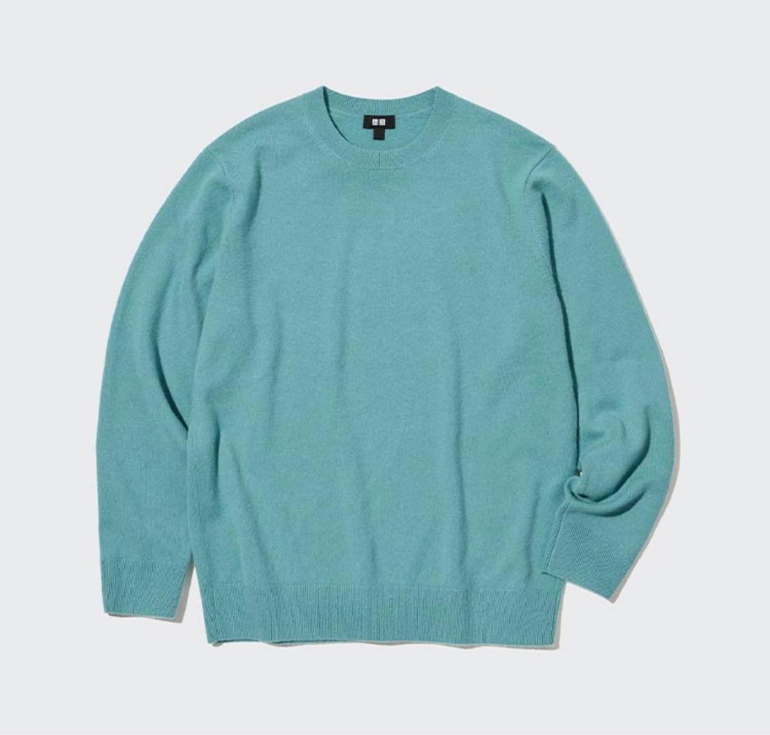 ユニクロ カシミヤクルーネックセーター（長袖）ティファニーブルー