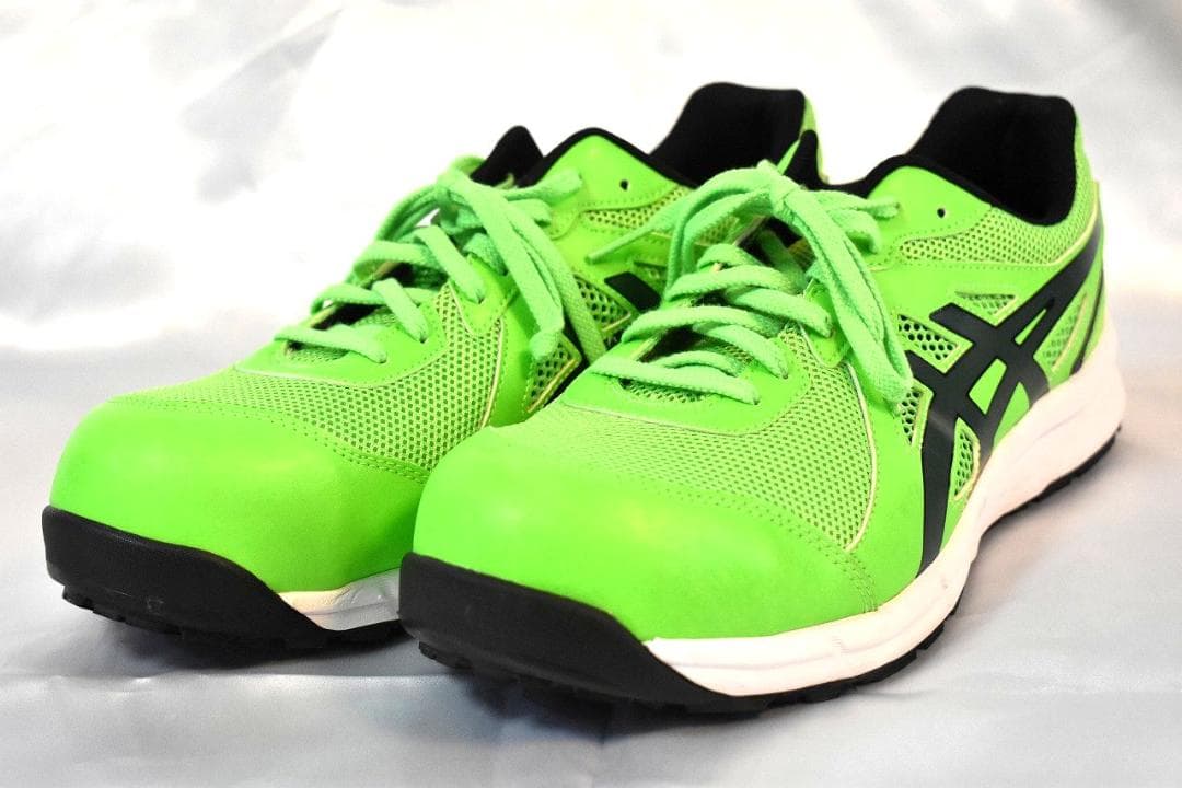 ASICS 蛍光グリーン 安全靴 - メルカリ