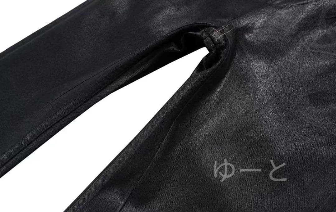 bolan似black waxed flare denim opium