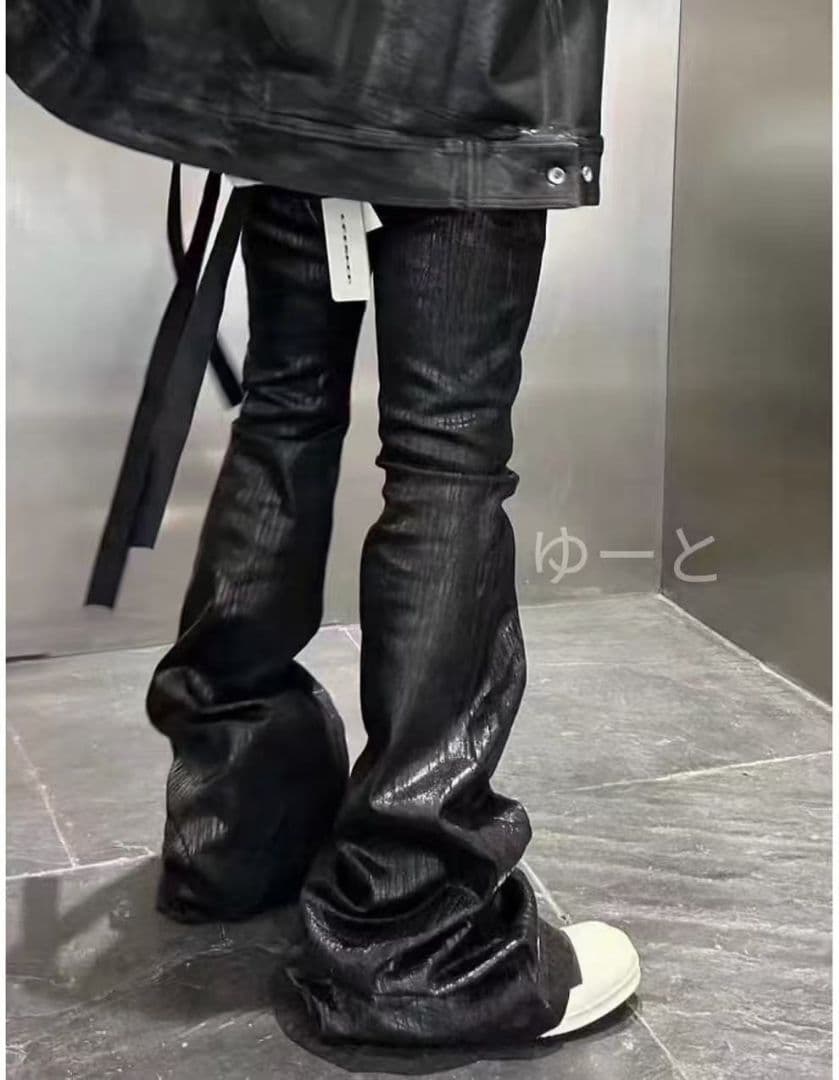 bolan似black waxed flare denim opium