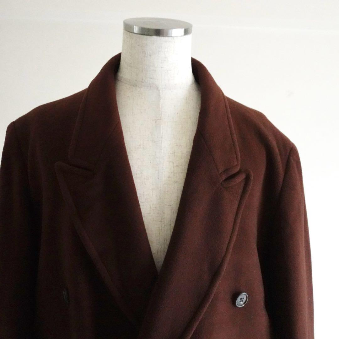 1980s Lanificio カシミアウールダブルチェスターコート イタリア製