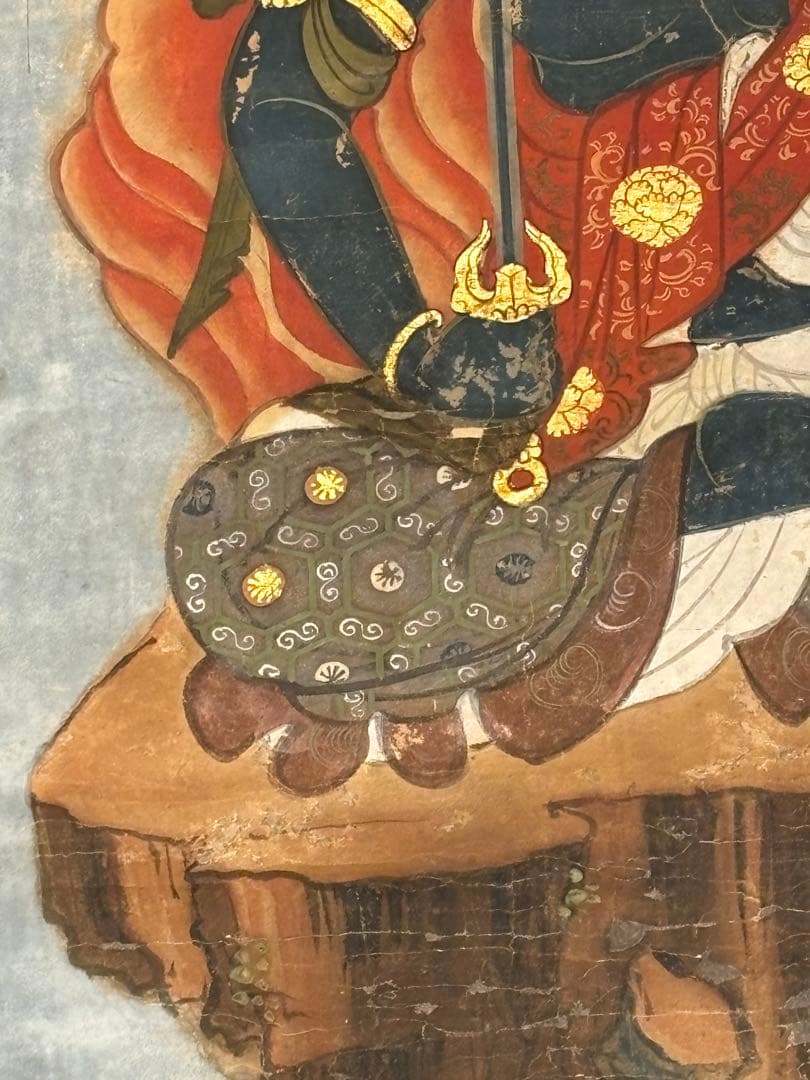 「不動明王像」江戸時代初期〜中期頃筆 1枚|真言宗 仏画 仏教美術和本浮仏像