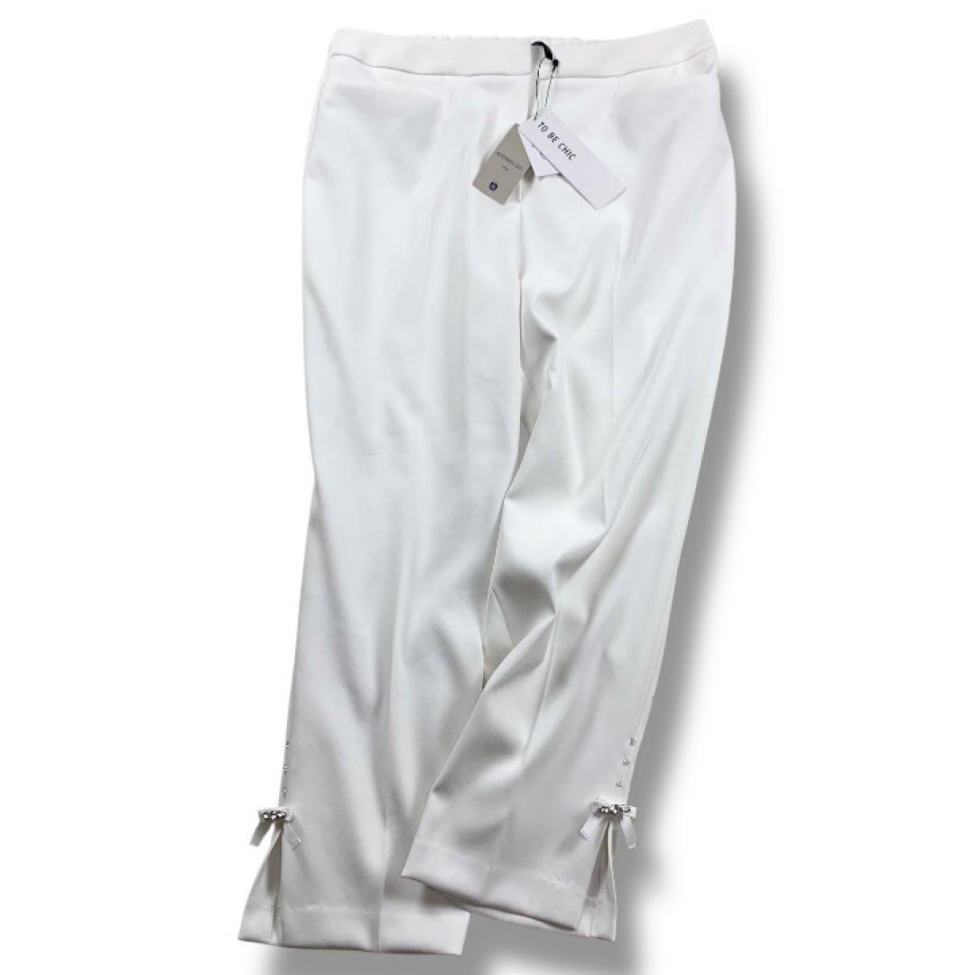 【チャコ様】新品トゥービーシック　ボディシェルパンツフラワーラインストーン　44