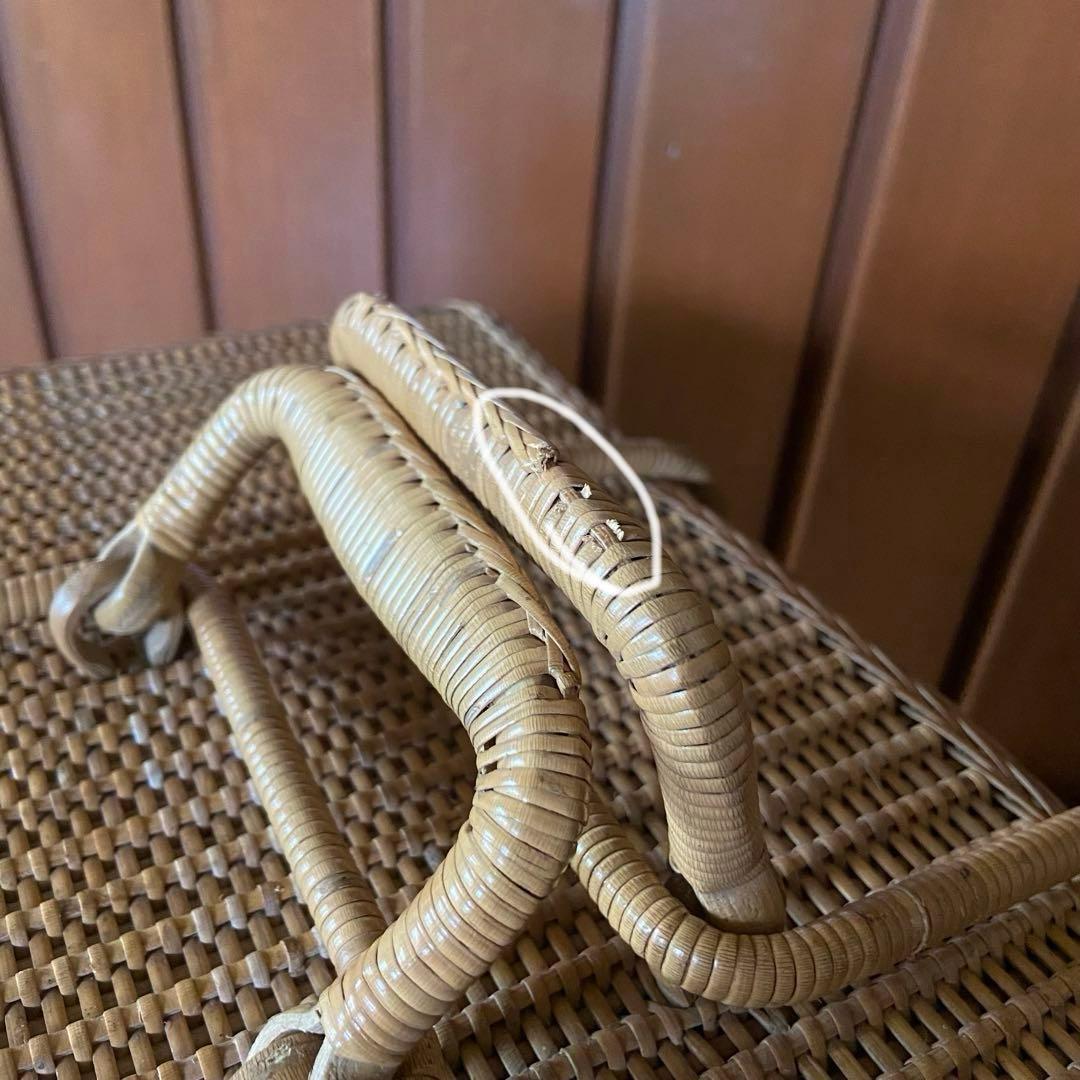 煎茶籠　籐カゴ　アンティーク　ラタン　バスケット　美品