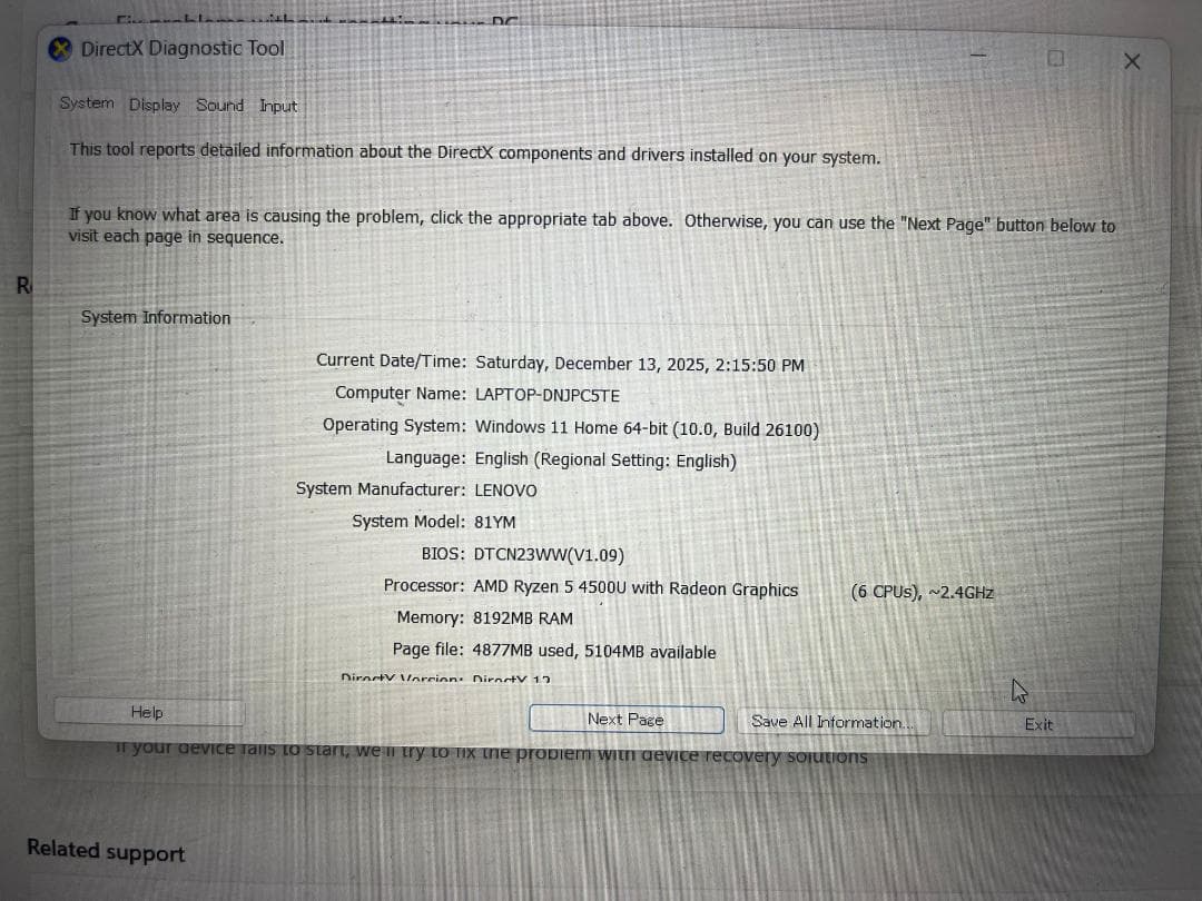 Windowsノート本体 Lenovo IdeaPad 5 14ARE05