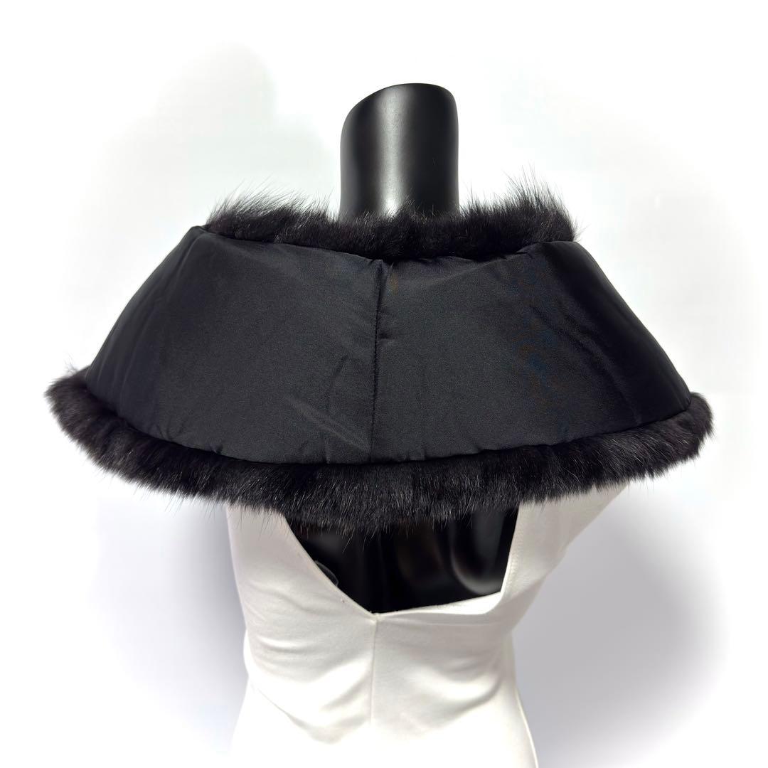 【麗影】SAGA FOX サガフォックス リアルファーショール フォックス 黒艶