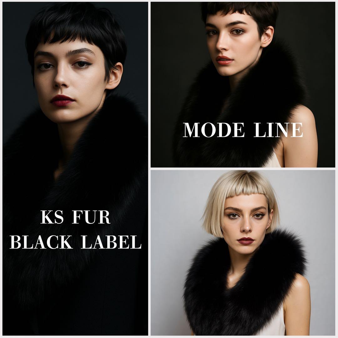 【麗影】SAGA FOX サガフォックス リアルファーショール フォックス 黒艶