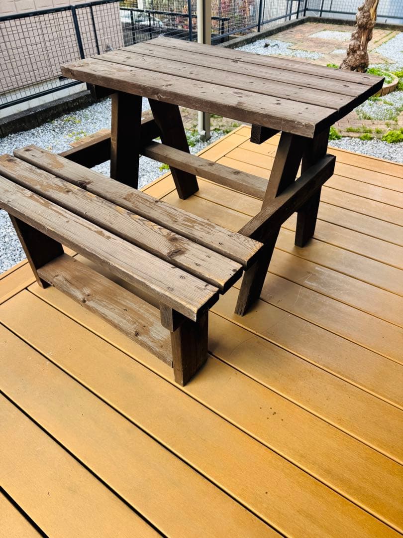 福岡発 アウトドア 手作り テーブル チェアセット 食卓机 椅子 木製