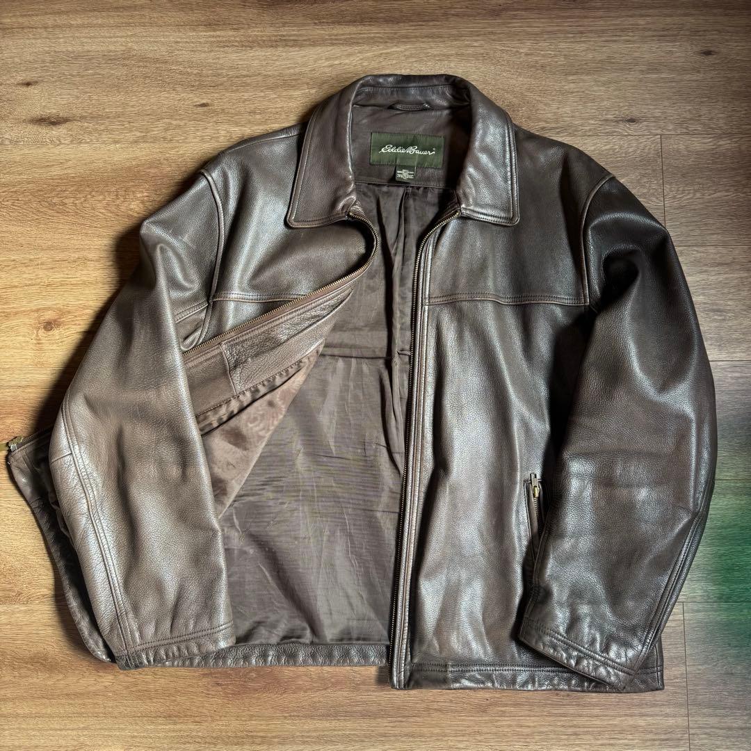 Eddie Bauer (エディー・バウアー)レザージャケット XL - メルカリ
