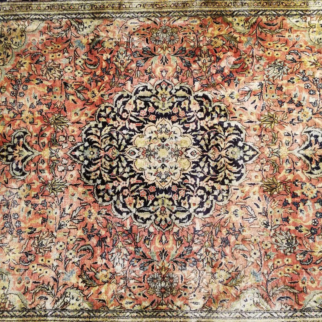 新春初売りセール　Φ 高級 ペルシャ絨毯 クム産 シルク ヴィンテージ