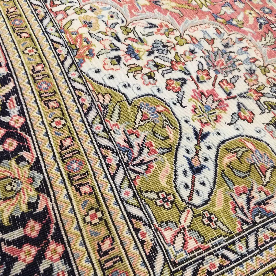 新春初売りセール　Φ 高級 ペルシャ絨毯 クム産 シルク ヴィンテージ