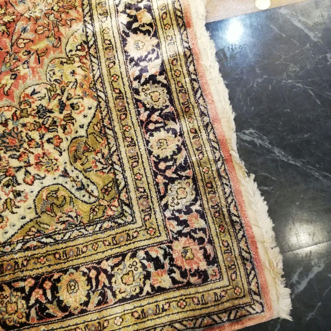 新春初売りセール　Φ 高級 ペルシャ絨毯 クム産 シルク ヴィンテージ