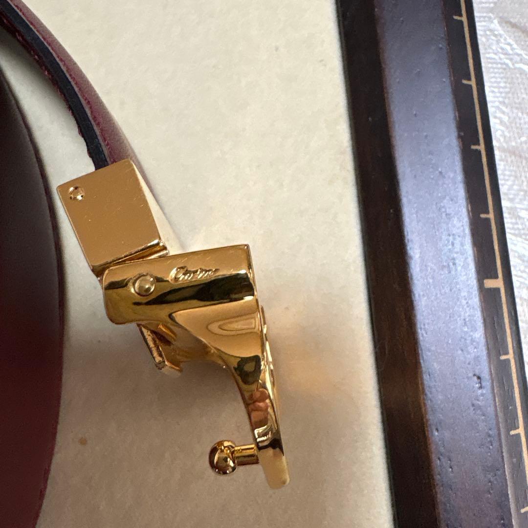 Cartier バーガンディ レザー ベルト