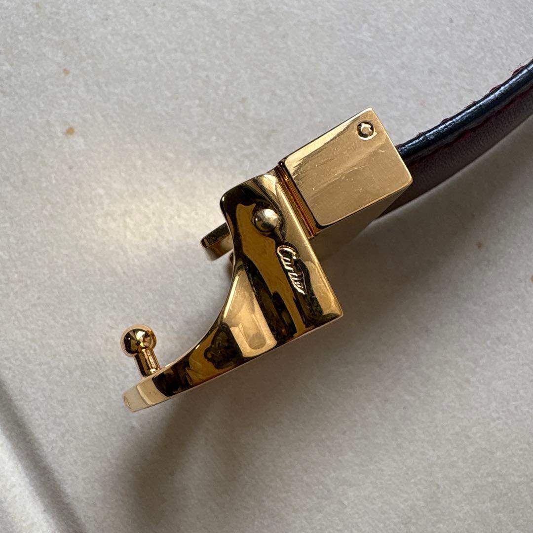 Cartier バーガンディ レザー ベルト