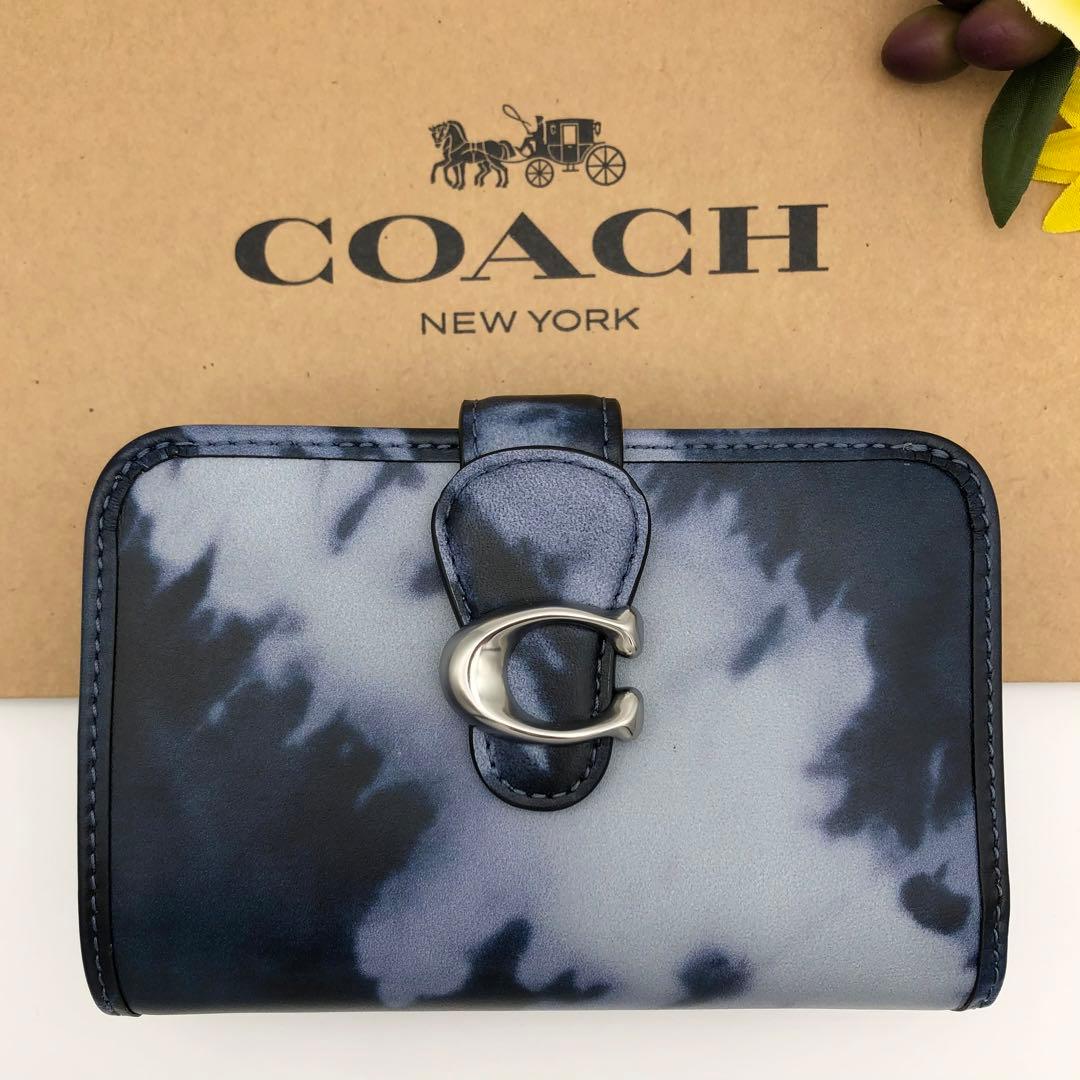 COACH ☆大人気☆ タビーミディアム ウォレット ミッドナイトネイビー