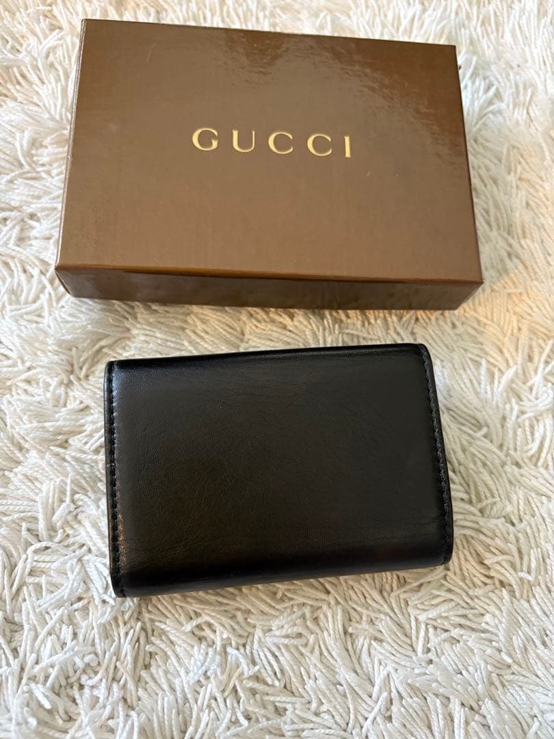 GUCCI ブラックレザーキーケース 箱付き
