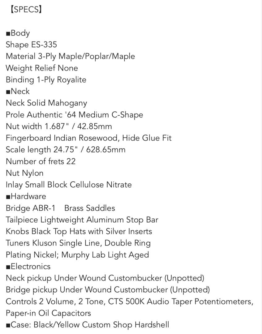 ギター Gibson Custom Shop Murphy Lab ES-335