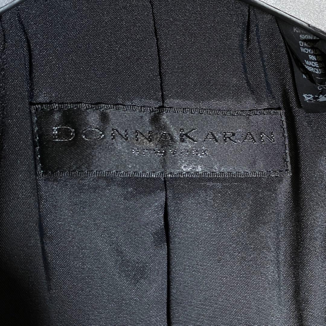 希少♡ダナキャランニューヨーク シングルライダースジャケット ラムレザー