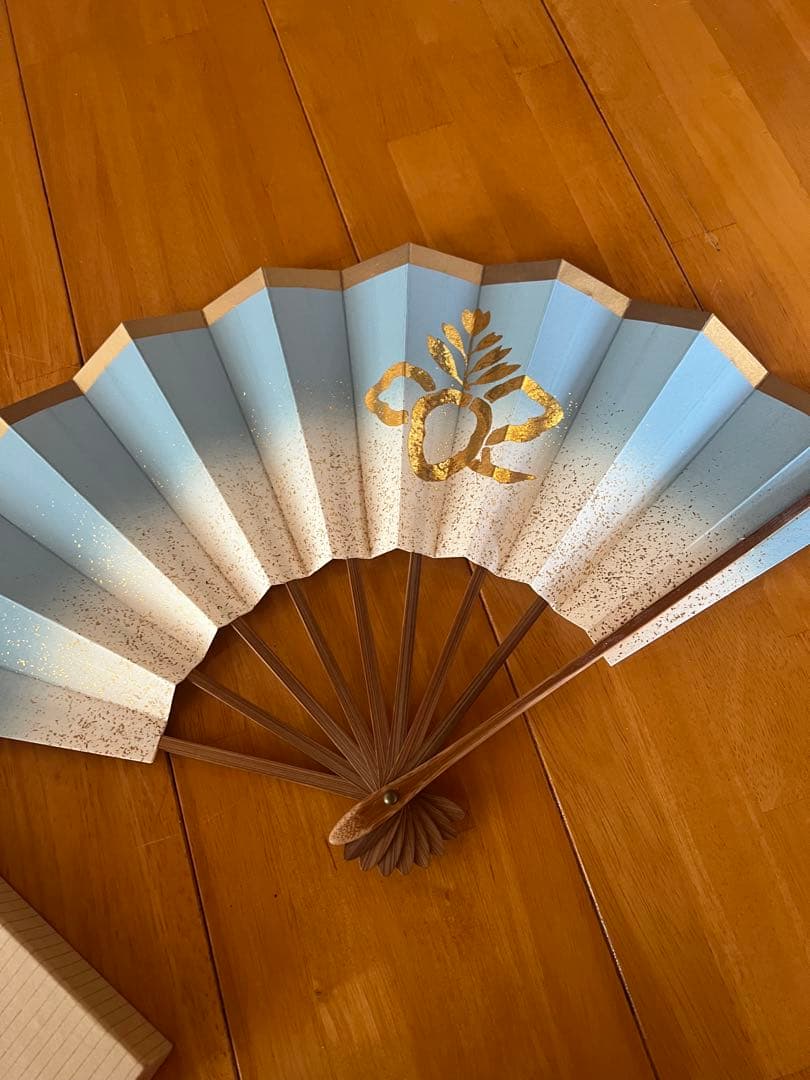 舞扇子 青と金のグラデーション - メルカリ
