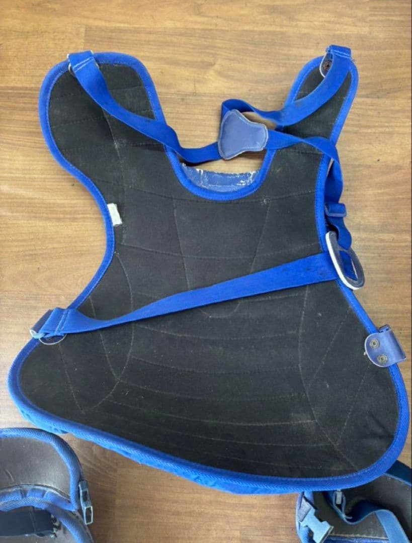 MIZUNO】軟式野球大人用キャッチャー用レガース&プロテクター ブルー