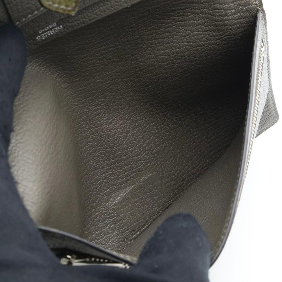 【極美品】HERMES ベアンスフレ　リザード グリーン系　長財布　□M刻印