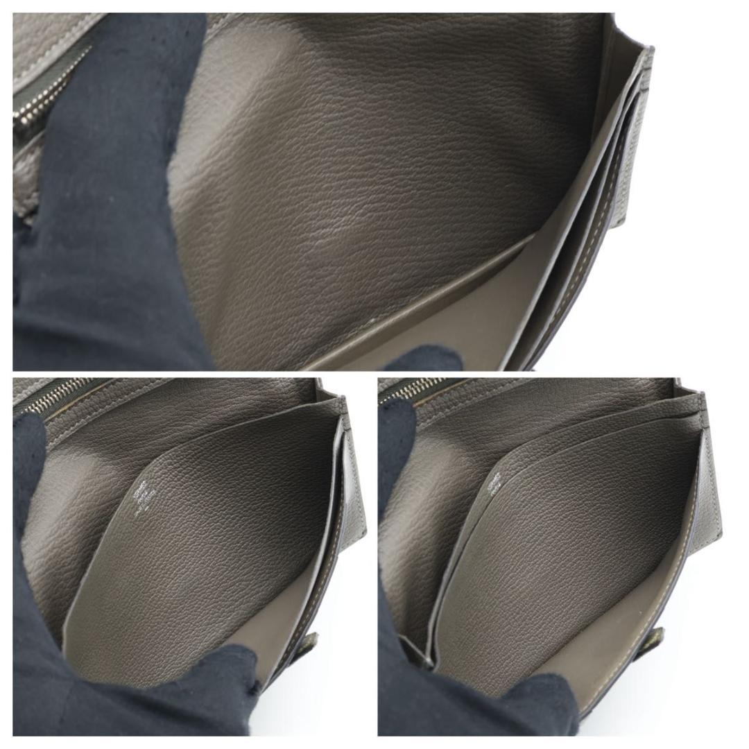 【極美品】HERMES ベアンスフレ　リザード グリーン系　長財布　□M刻印