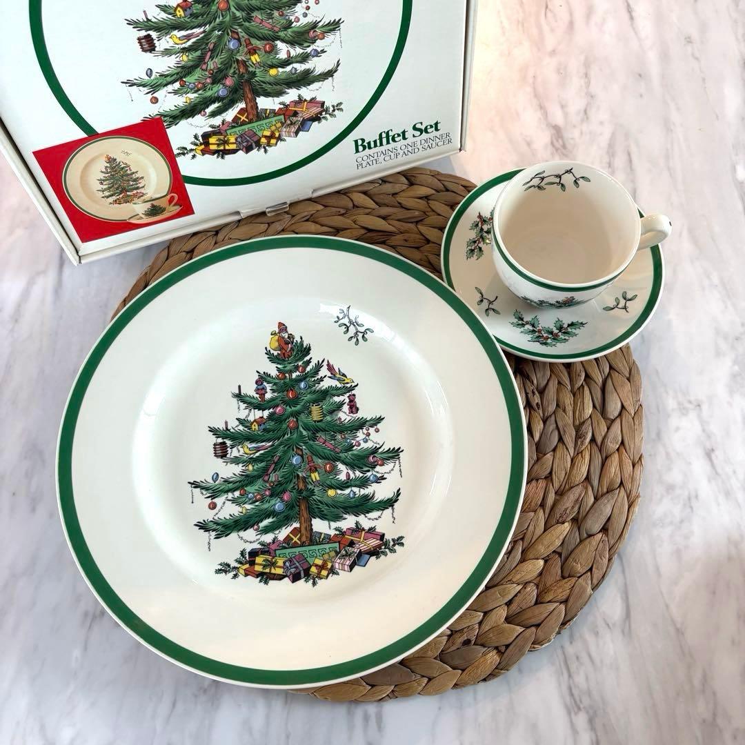 箱付き・英国製】スポード クリスマスツリー プレート カップ
