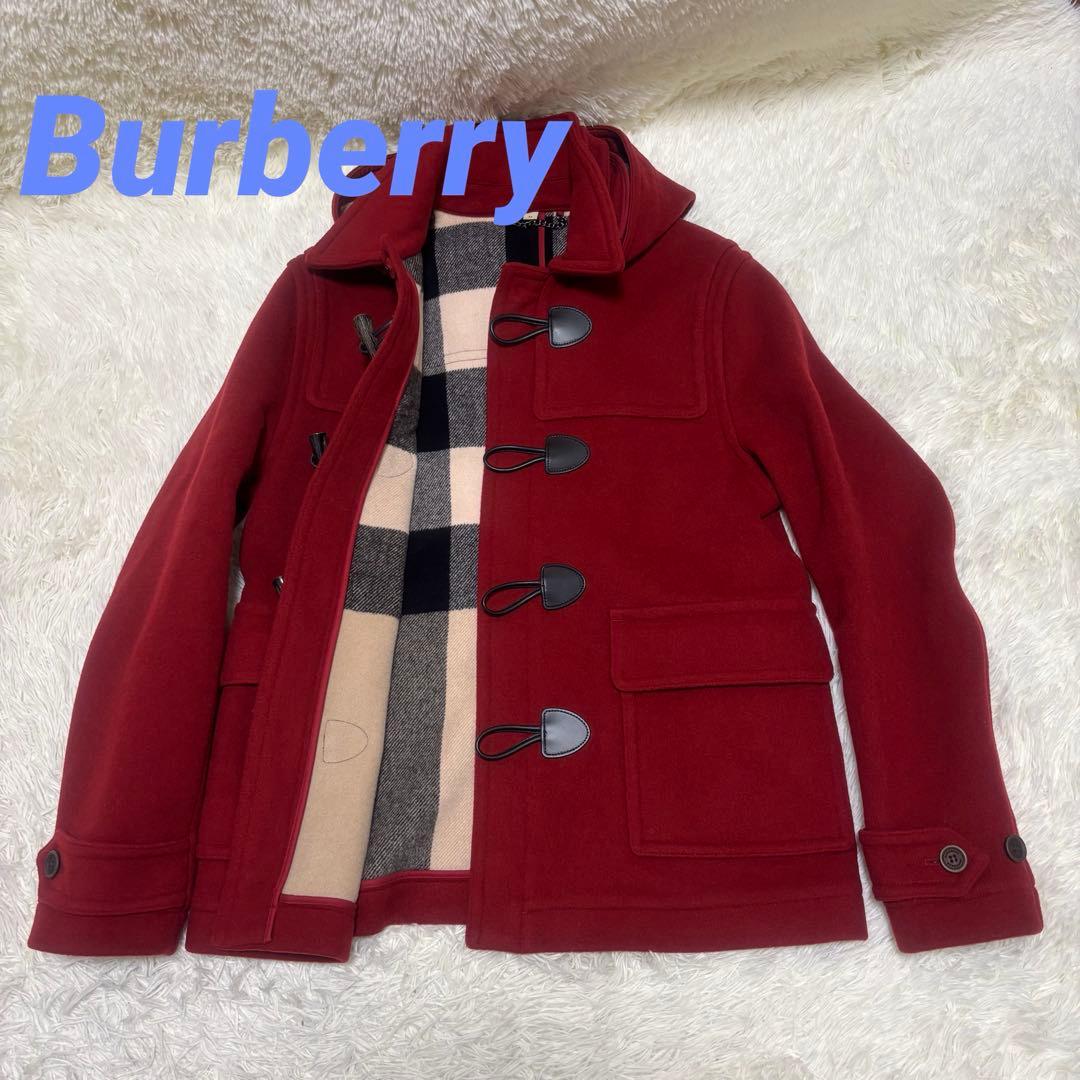 美品　近年モデル　大きめ　バーバリーロンドン　ダッフルコート　レッド　サイズ54