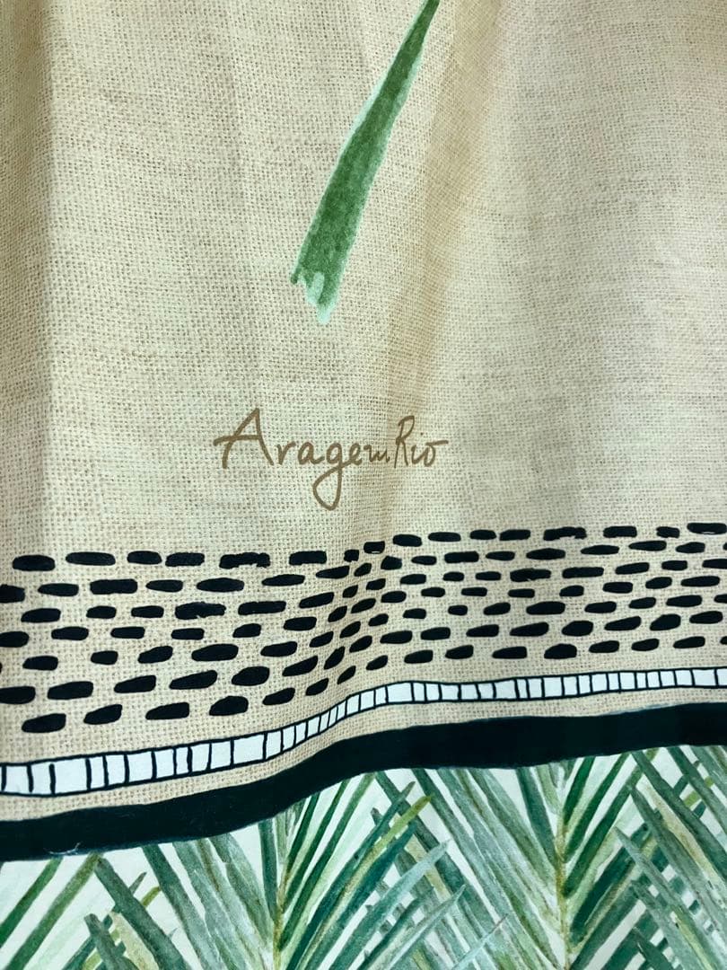 〓ARAGEM RIO〓 ボタニカル×バード イラスト プリント 大判ストール