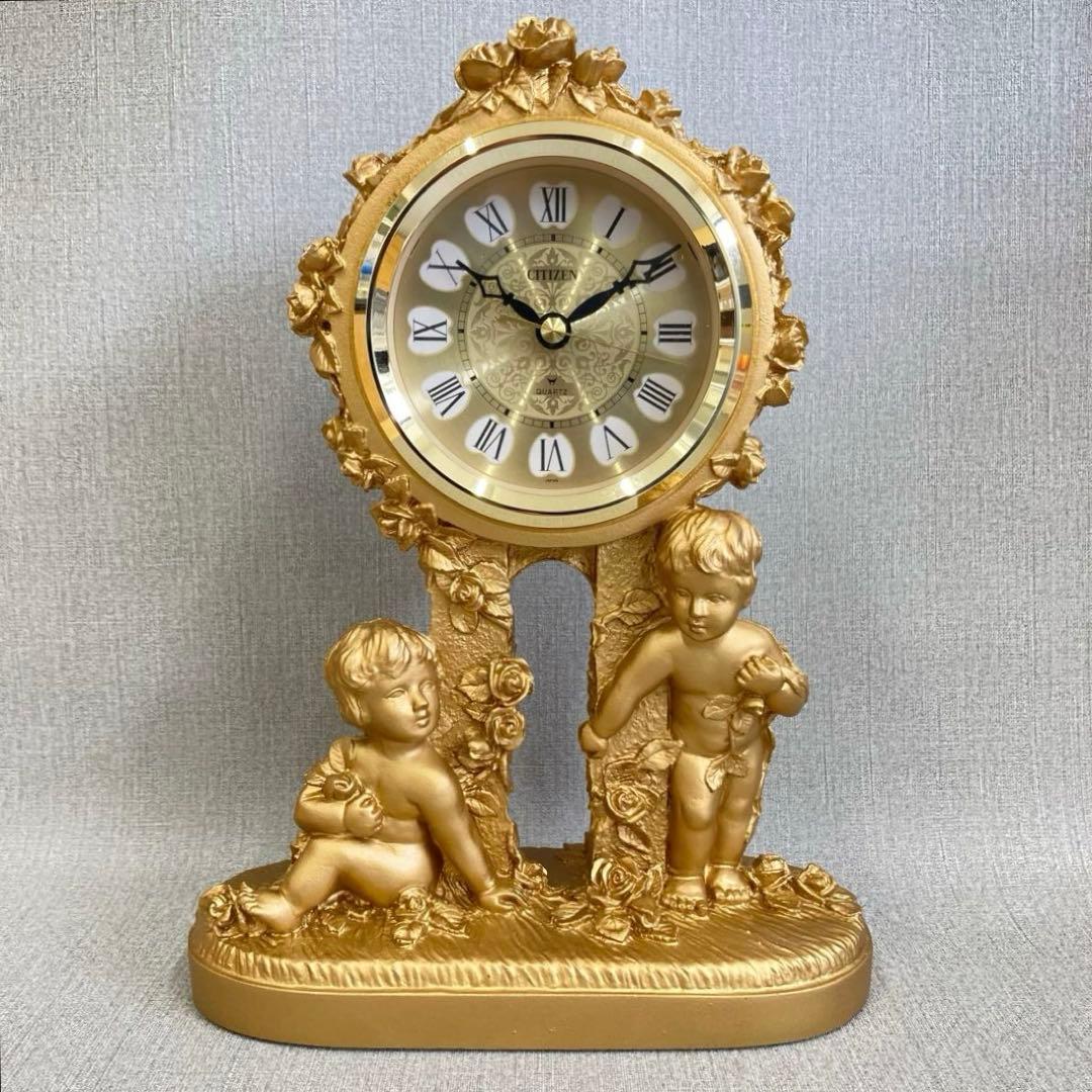 Richard Ward ロココアンティーク天使の彫刻付き置時計