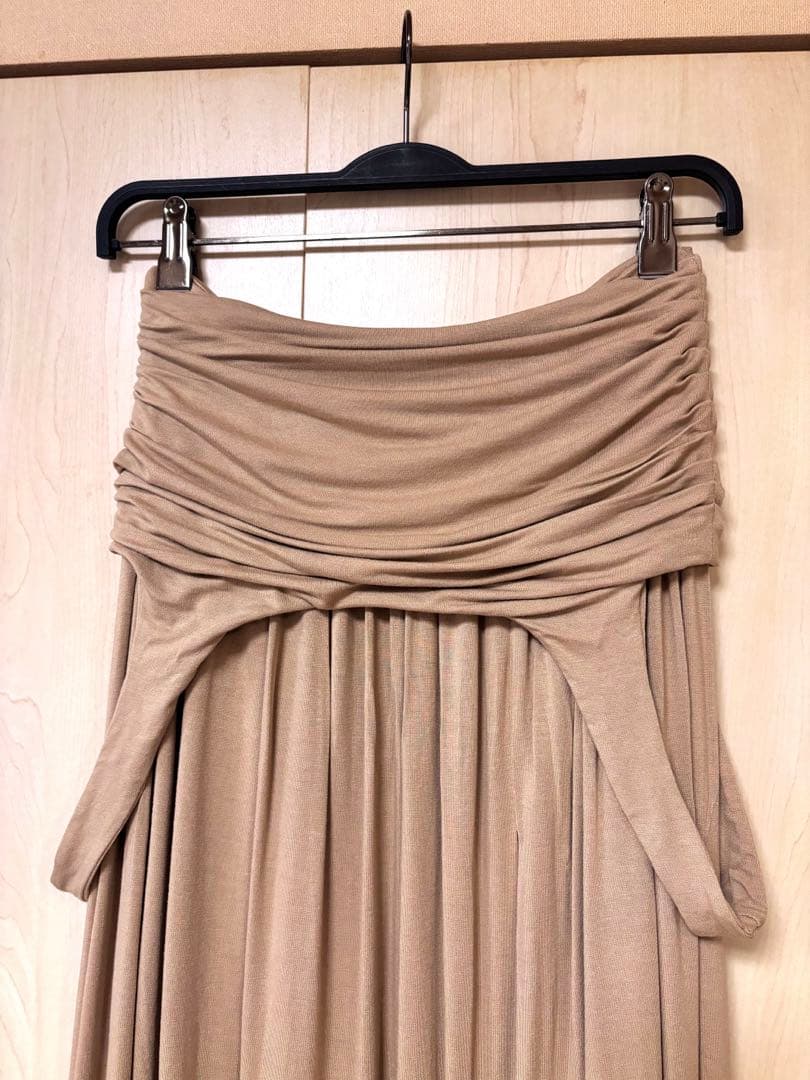スカート Overdue flair draped turn over skirt