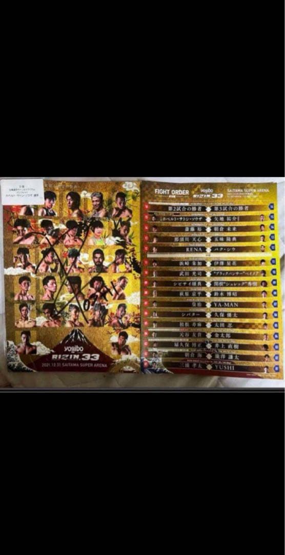 【週末処分価格】RIZIN サトシ　直筆サイン入り　パンフレット　クリアファイル