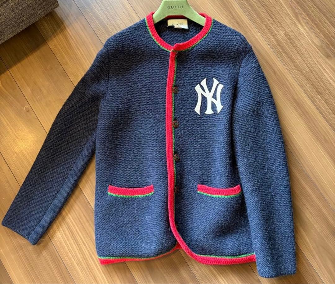 Â*Æ様 GUCCI ヤンキース ニットジャケット EXOカイ着用 ネイビー