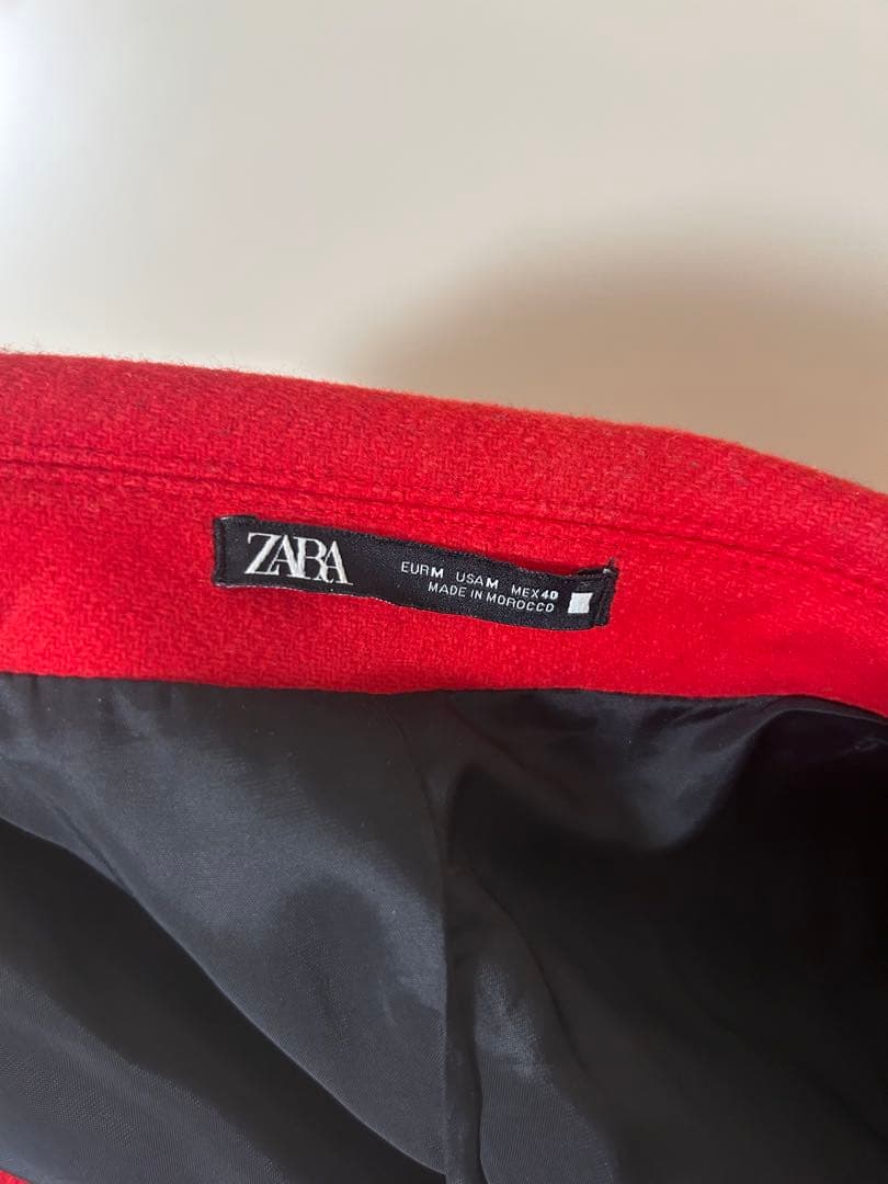 ZARA 赤 ダブルブレスト チェスターコートロング Mサイズ