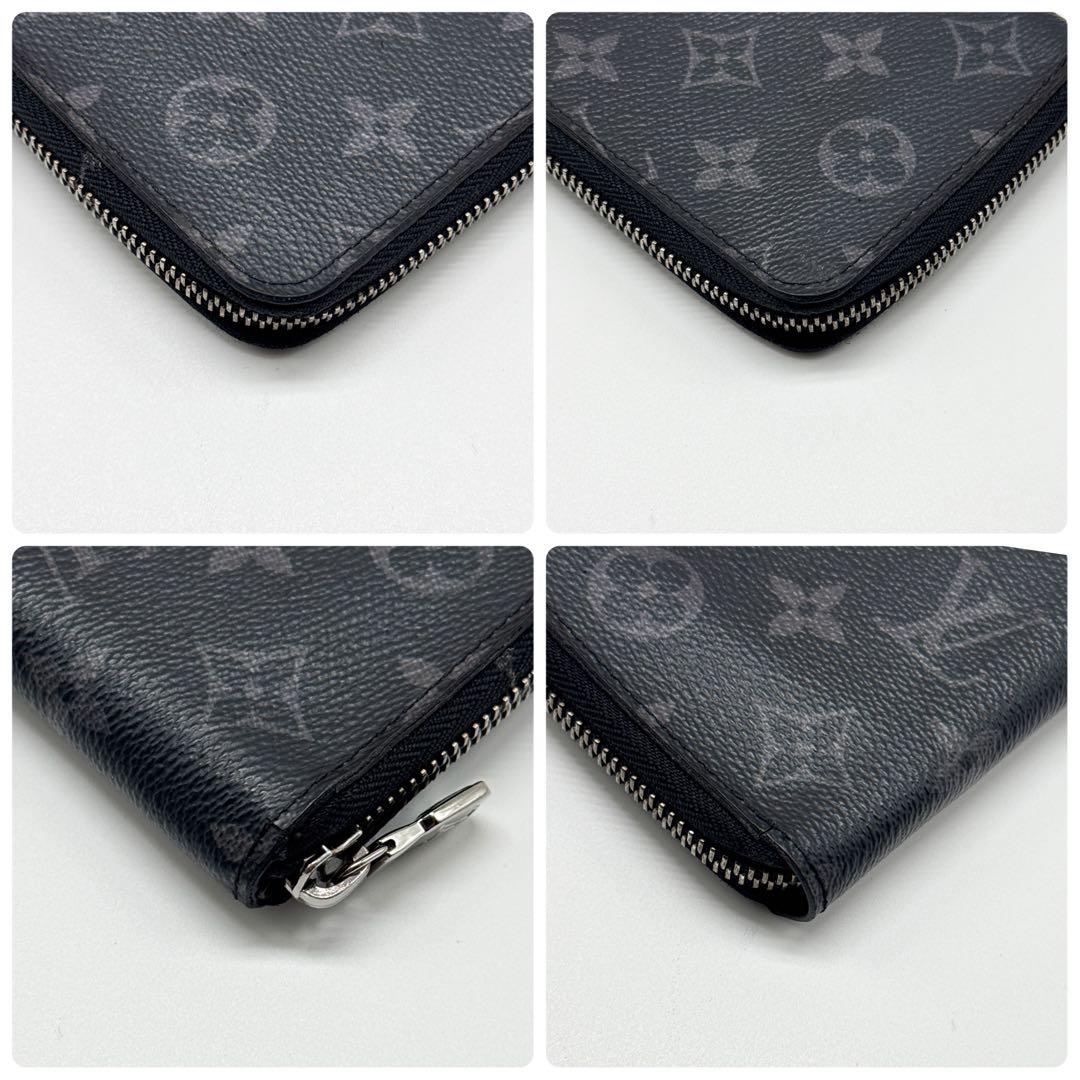 ルイヴィトン モノグラム エクリプス ヴェルティカル 財布 ブラック ジッピー