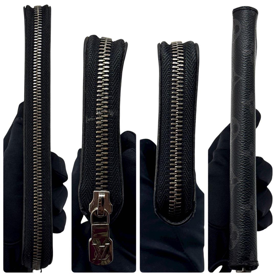 ルイヴィトン モノグラム エクリプス ヴェルティカル 財布 ブラック ジッピー