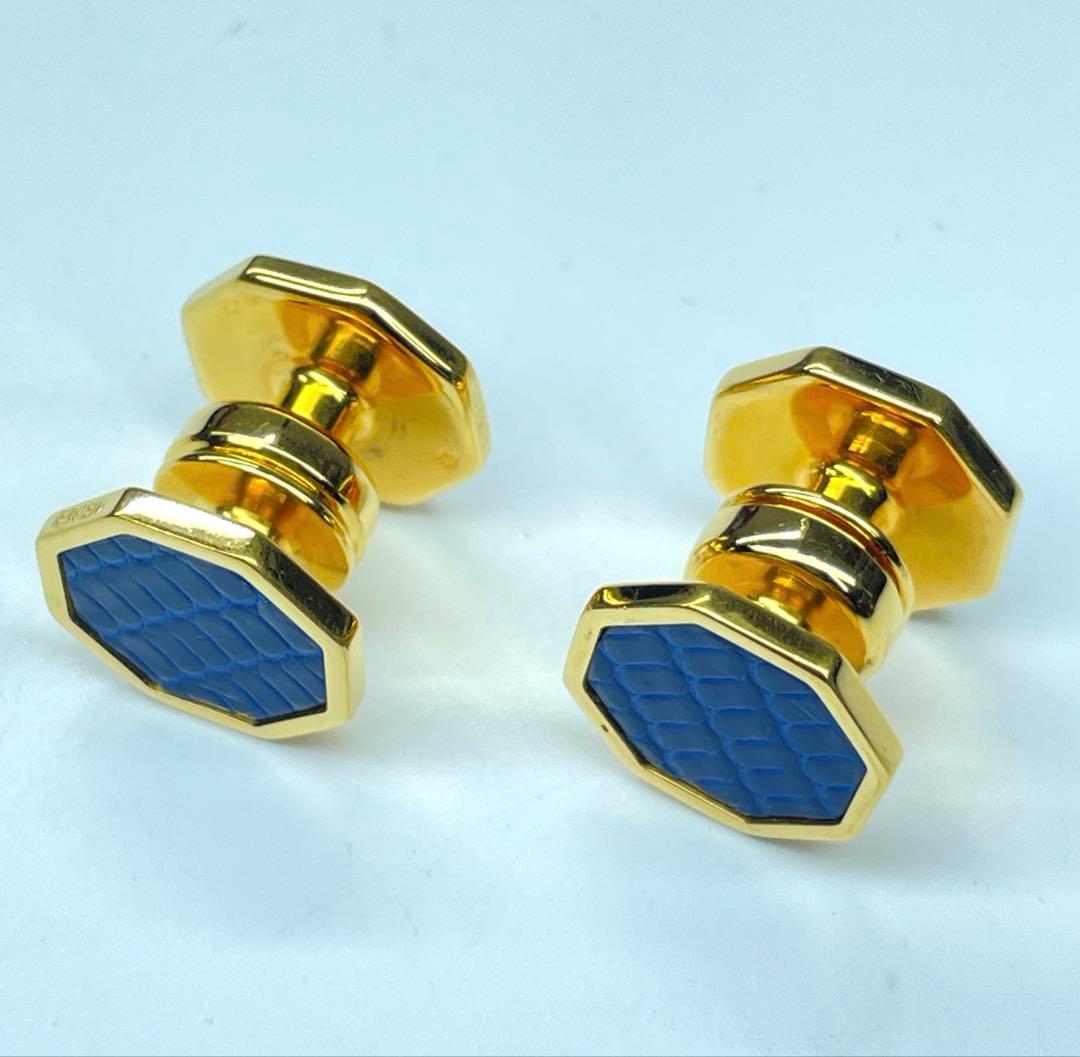 HERMES(エルメス) カフリンクス ブルーニョイGP リザード